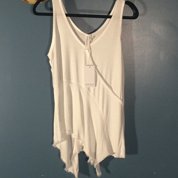 Anthropologie Tops - Amadi Edita Asymmetrical Tank Top - White